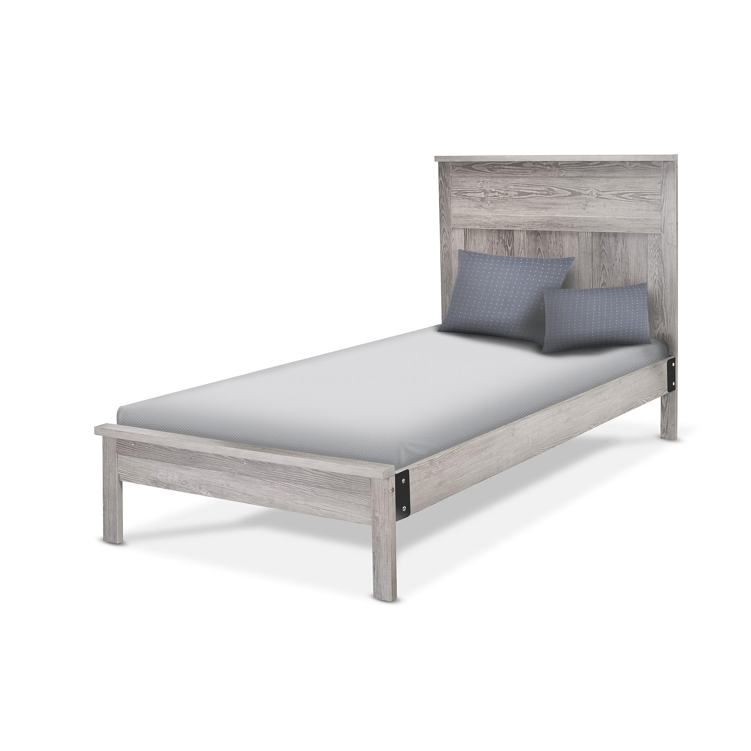 Sorelle Furniture Wooden Twin Size Bed, Children's Furniture, Classic Kid’s Bed Made of Wood, Non-Toxic Finish, Simple Wood Bed, Kids Furniture-Panel Gray