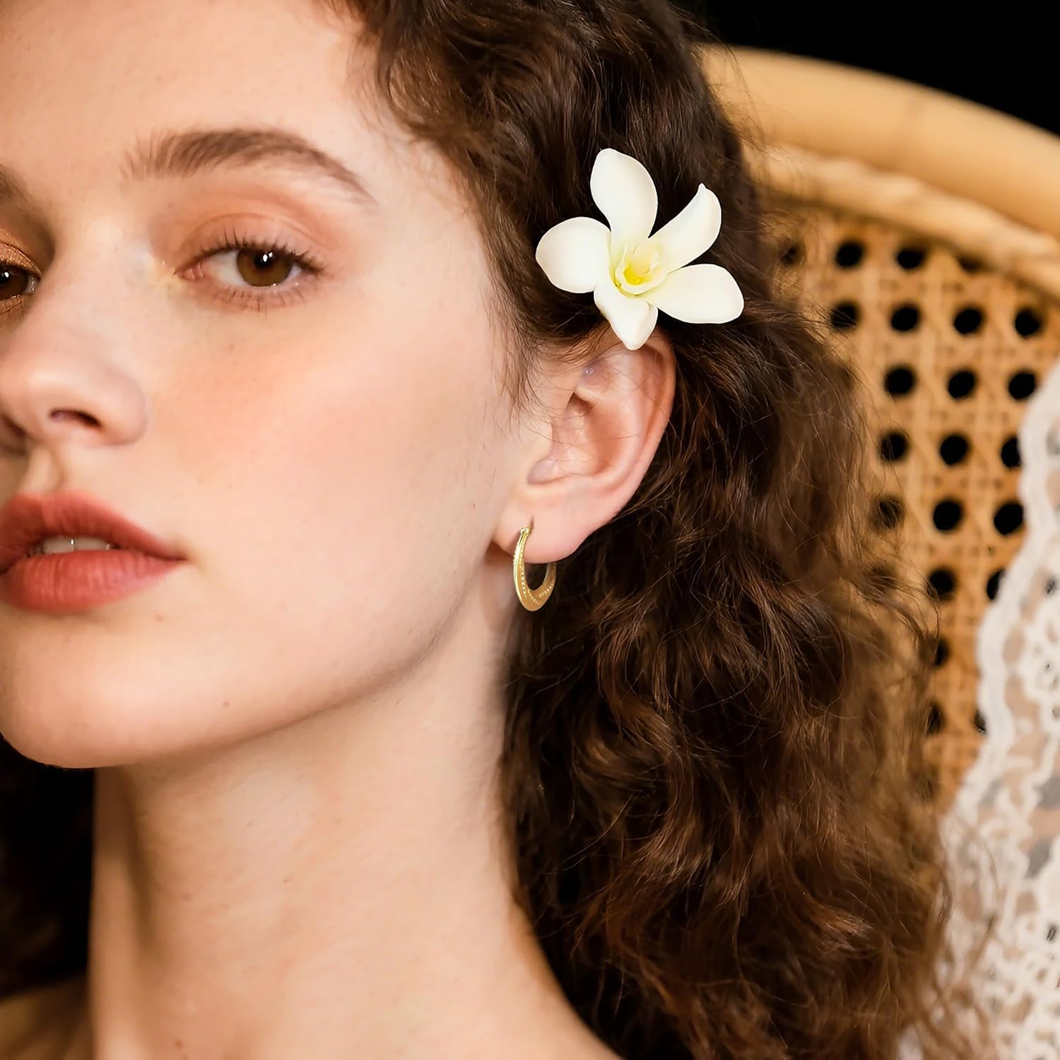 14K Gold Earrings for Women 14K Gold Hoop Earrings for Women Hoop Earring for Womens Hoops Rotating Small Ball Design Comfortable Hoops Earring for Womens 22/25mm - Image 3