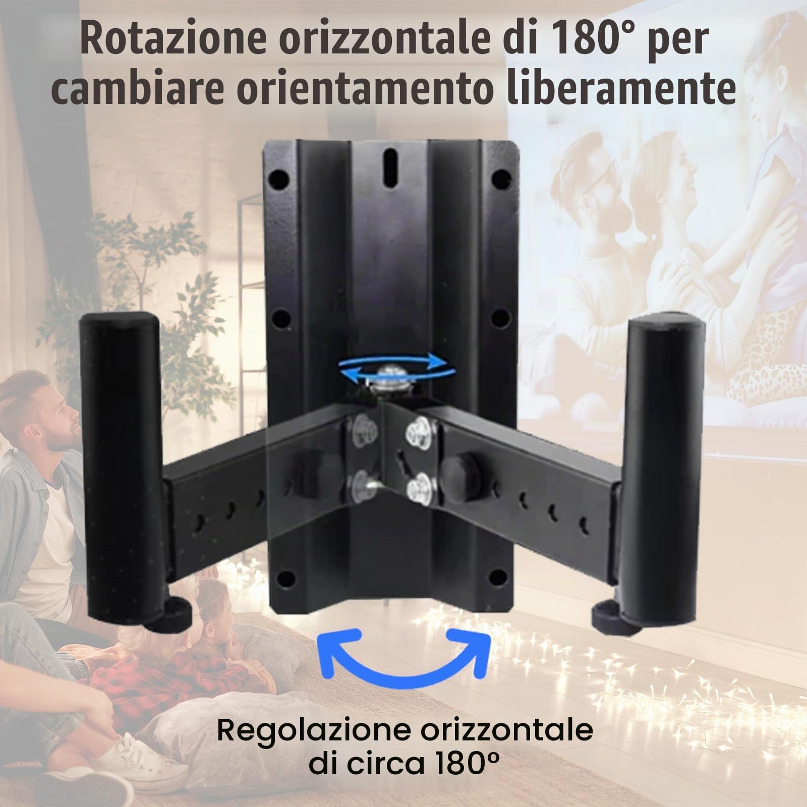 Supporto Per Altoparlante Da Parete In Metallo, 2PCS Scatole Per Altoparlanti A Parete Staffa Regolabile Supporto Per Altoparlante Per Montaggio A Parete Per Altoparlanti Universali Fino A 35 Kg