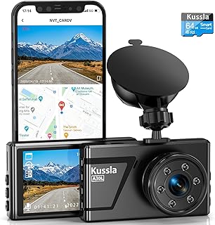 4K Dash Cam Front with SD Card Kussla WiFi Dash Camera for Cras 2160P Dashcam for Cars with App Control Super Night Vision Car Camera WDR G-Sensor Loop Recording