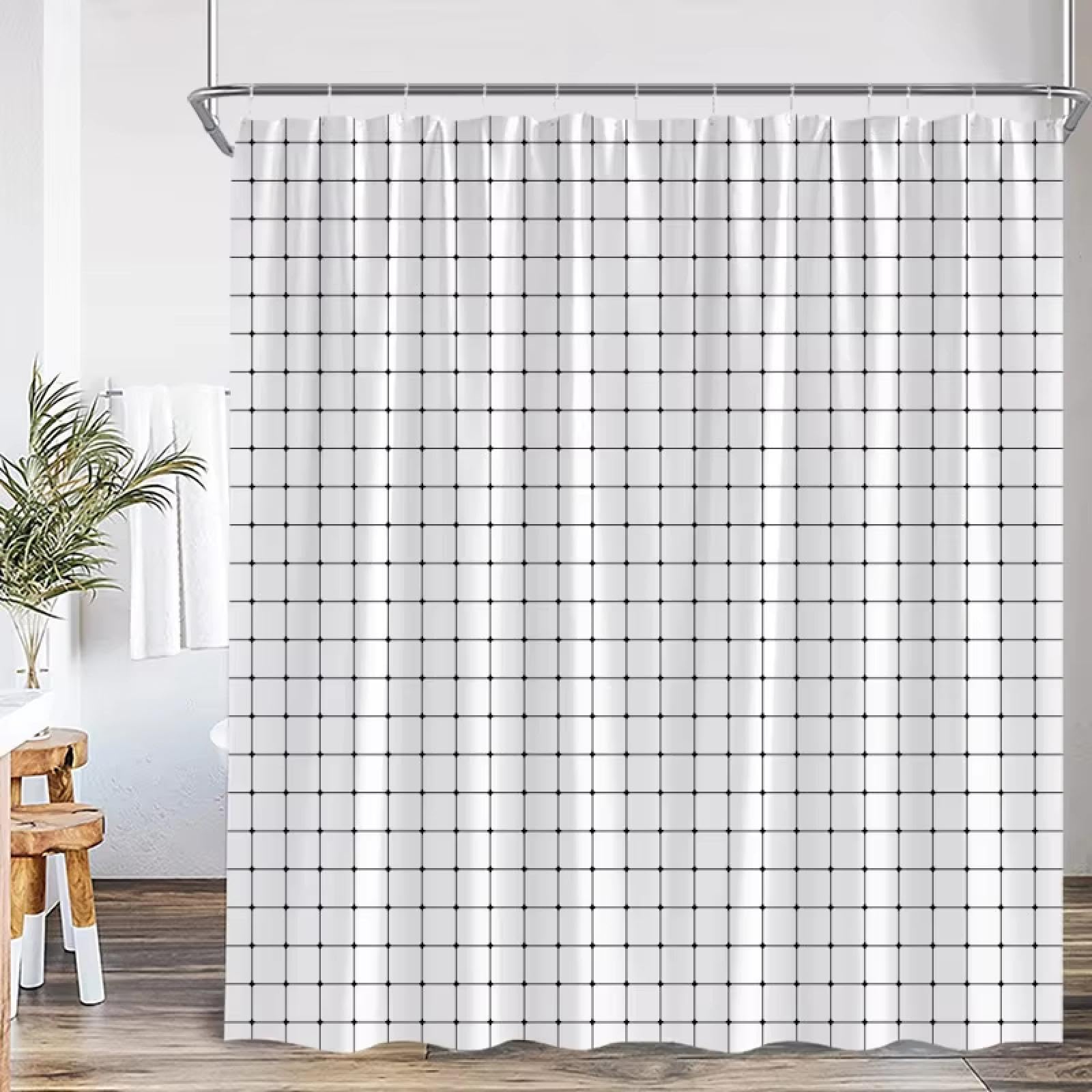 Rideaux de douche carrés pour sublimer une salle de bain scandinave