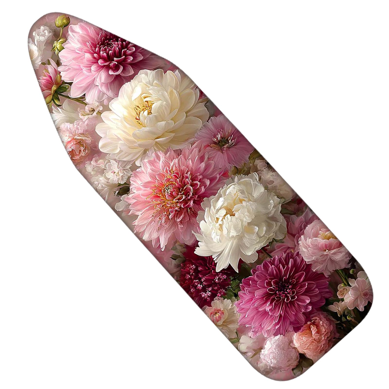 Nuxovilar Soft Pink White Floral Ironing Board Cover 15x54 Polyester | Iron Pad Scorch Guard laundry helper protective board shield home laundry room craft studio (Soft Pink)