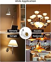 Vista 6 de JACKYLED Paquete de 10 adaptadores de lámpara de techo con brazos, adaptador de toma de base de foco E12 a E26 E27, convertidor de rosca candelero