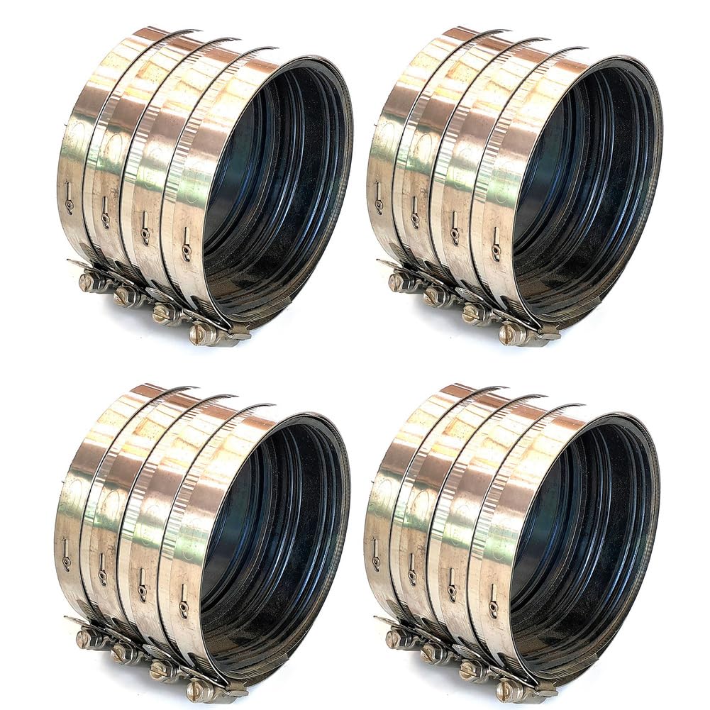 Abrazaderas de manguera 4 unidades, M160 x 76 mm, abrazadera de tubo de tornillo con goma, abrazaderas de fijación, abrazaderas de tubo, abrazaderas para manguera de jardín, mangueras de agua