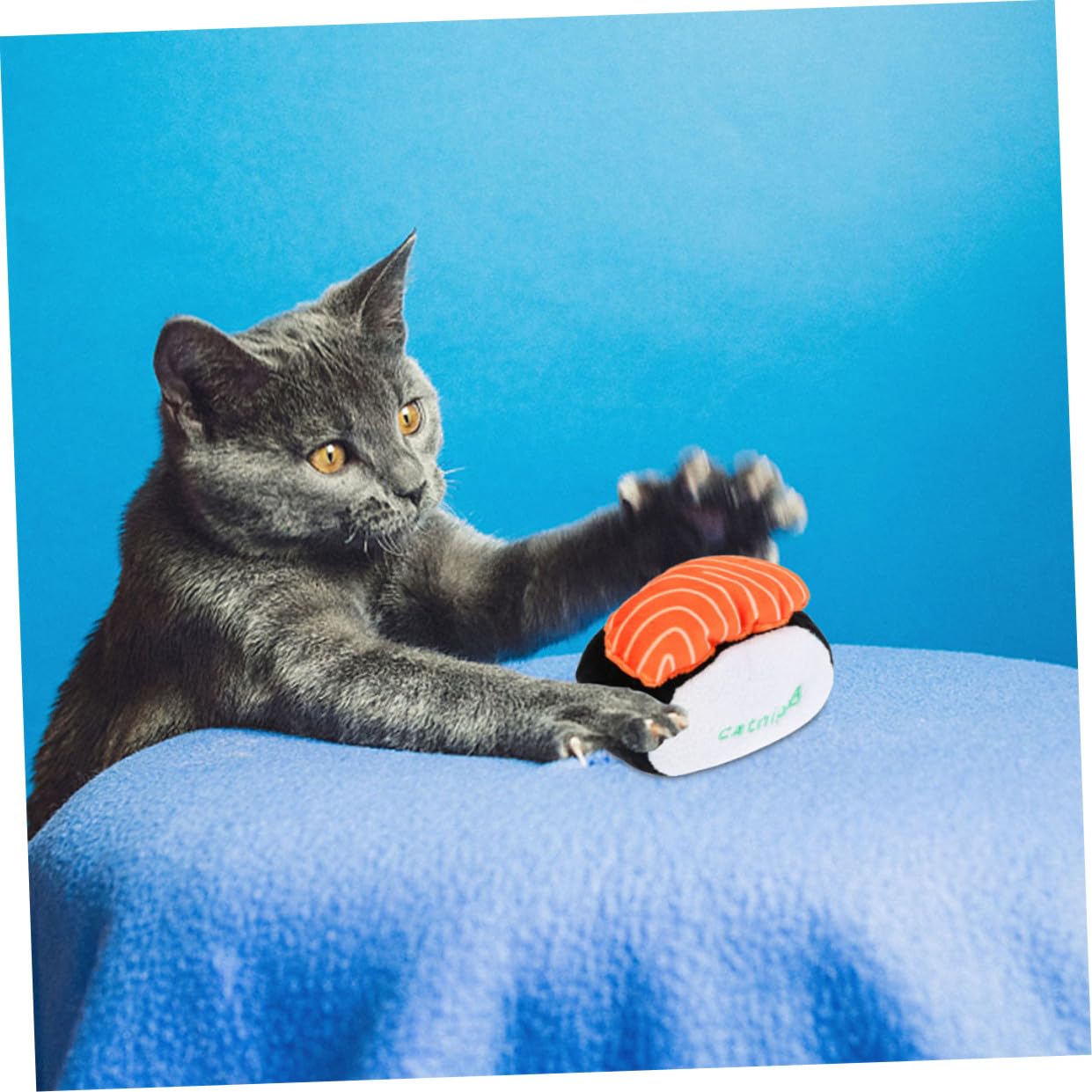 DOITOOL 6piezas Juguete De Gato De Catnip Sonido Sushi De Peluche para Masticar Interactivo para Mantener Tu Gato y Saludable