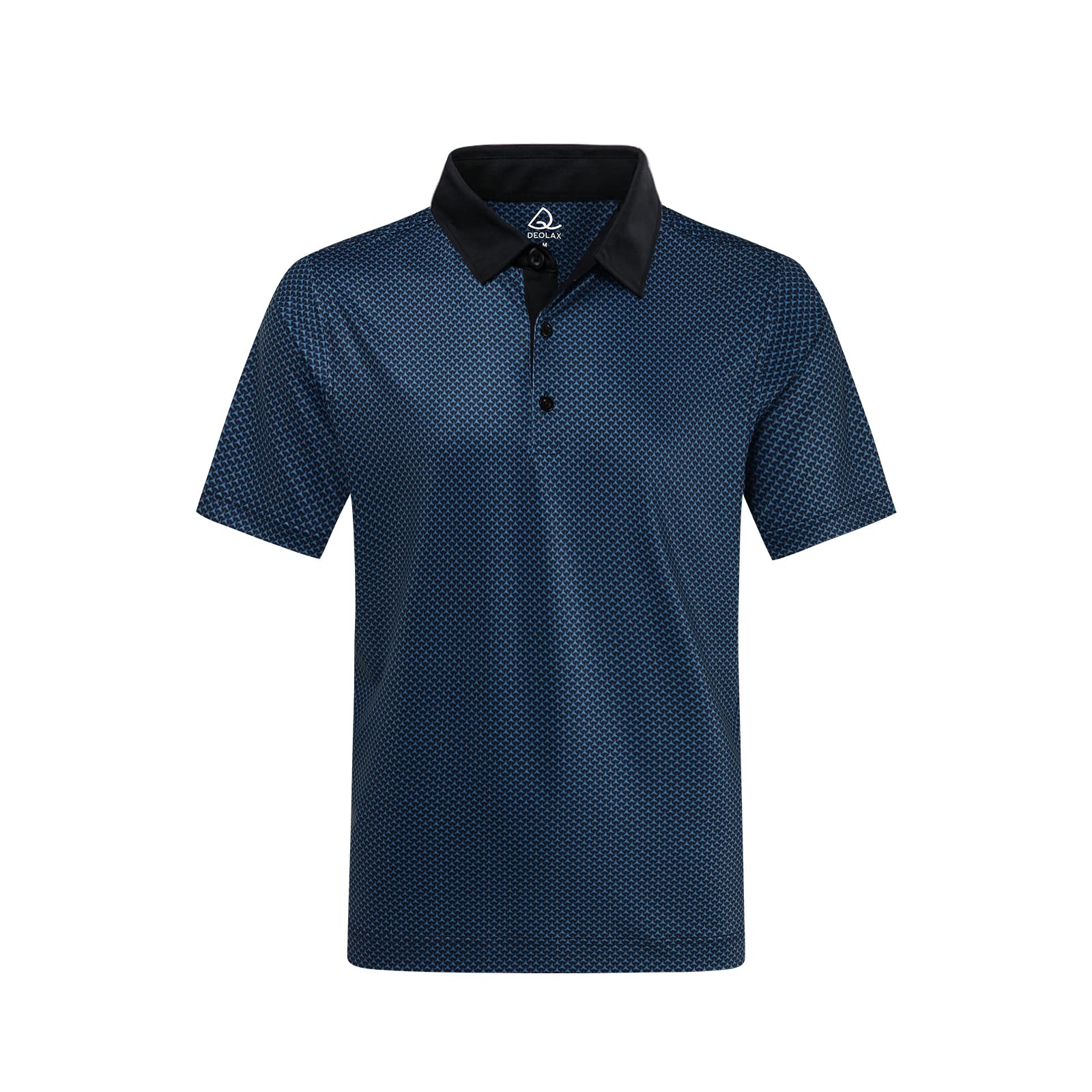DEOLAXMens Golf Shirts Performance Moisture Wicking Mens Polo Shirt Fashion Print Dry Fit Golf Shirts Short Sleeve