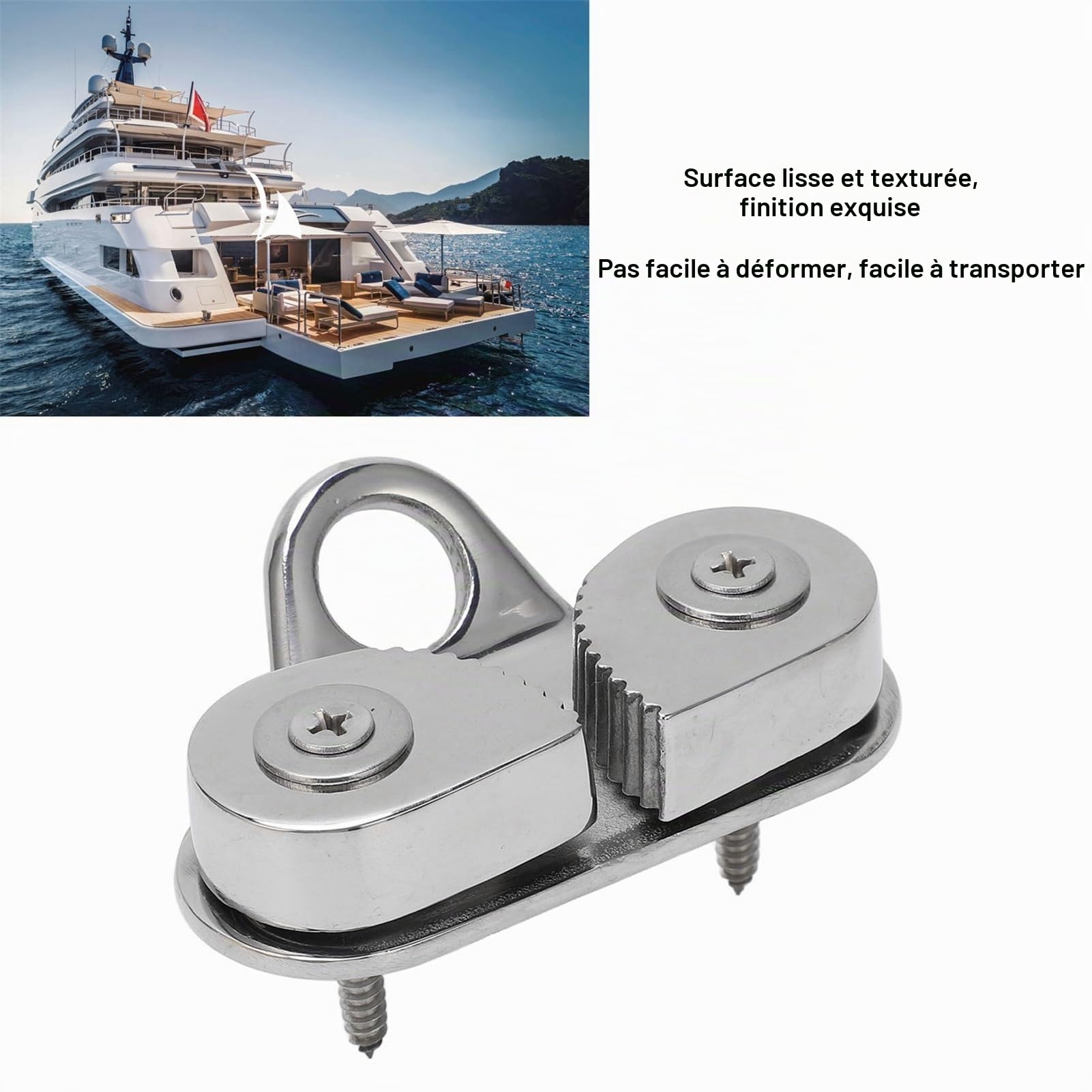 Taquet à Came pour Corde de 3 à 15 Mm en Acier Inoxydable 316 Taquet à Came de Bateau Antirouille Anneau Principal de Chaumard
