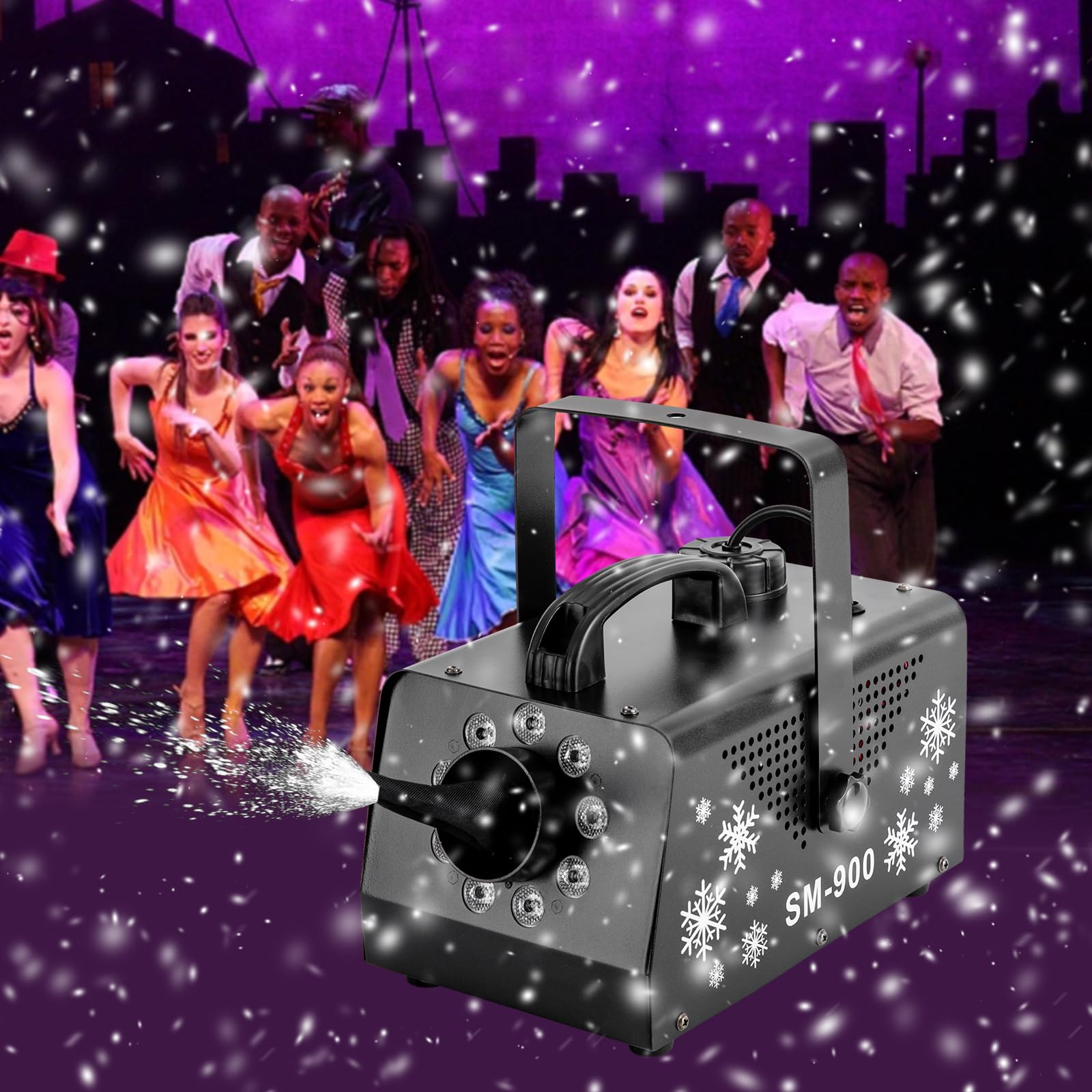 Machine à neige 900 W - Canon à neige LED - Effet neige - Canon à mousse - Pour Noël, Halloween, fêtes, mariage et scène DJ