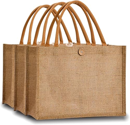 Vista 15 de Bolsas pequeñas reutilizables de yute natural para regalo de Navidad con asas de algodón, bolsas de mano para bodas, damas de honor, bolsa