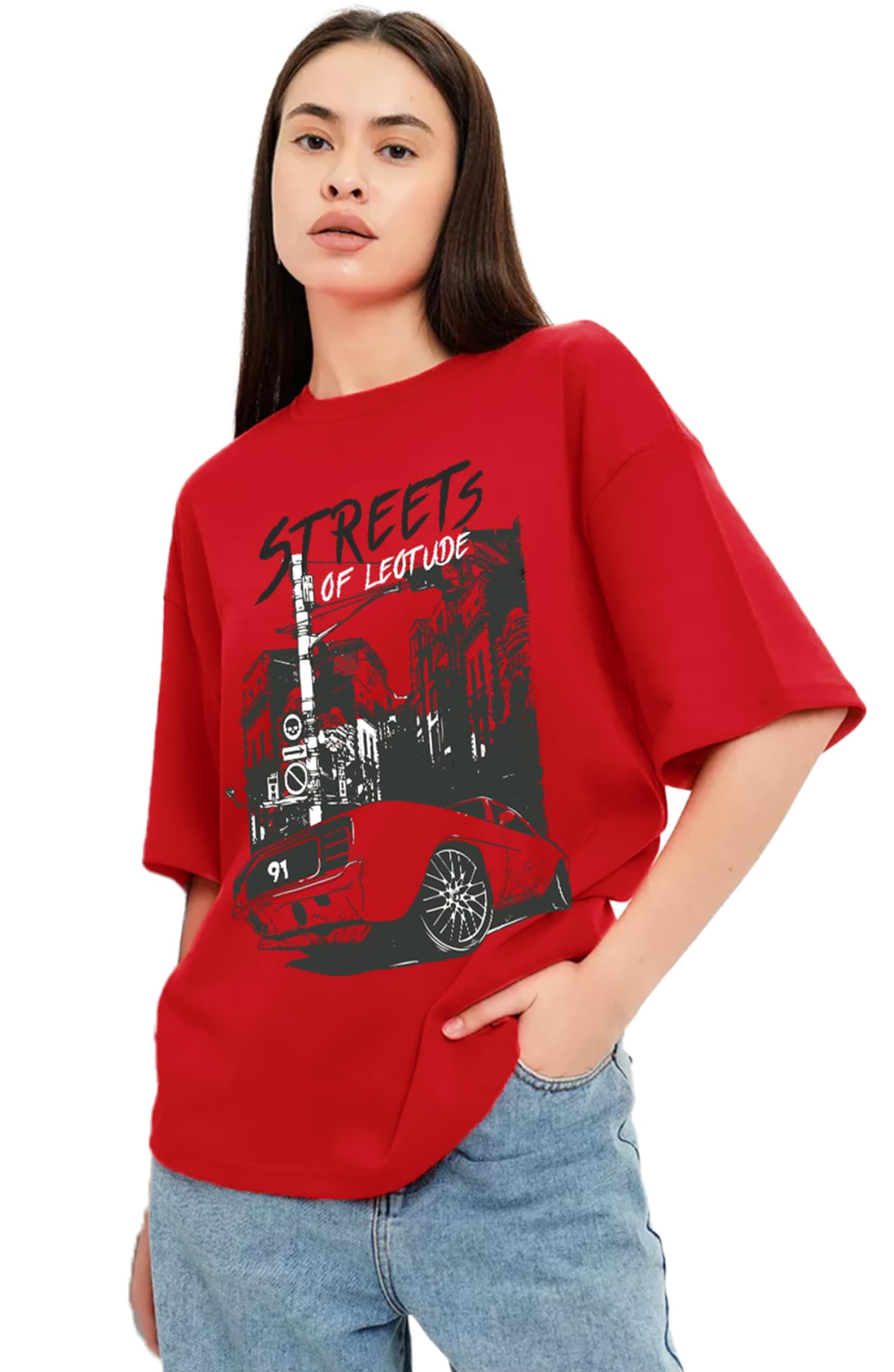 leotude Women's cotton Oversized Fit T-Shirt-picture-51