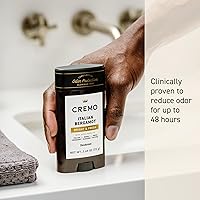 Vista 3 de Cremo Desodorante italiano sin aluminio de bergamota para hombres, protección contra olores de larga duración de 48 horas, 2.65 onzas