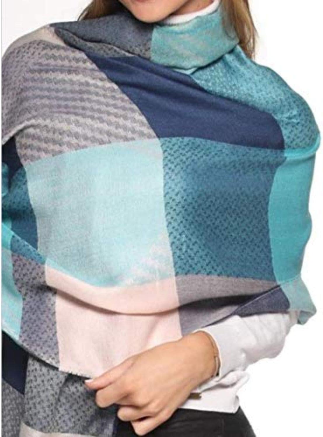 70% Baby Alpaca 30% silk shawl blue colour