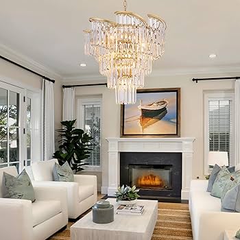 値下げ　THEビストロGOLD TOCHIC Gold Chandelier 5 Tier Modern Crystal Chandeliers 8