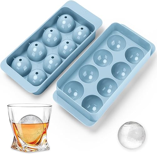 Miniatura 10 de Molde redondo para cubitos de hielo, 1.8 pulgadas x 8, molde para hacer bolas de hielo, bandejas redondas para cubitos de hielo para congelador