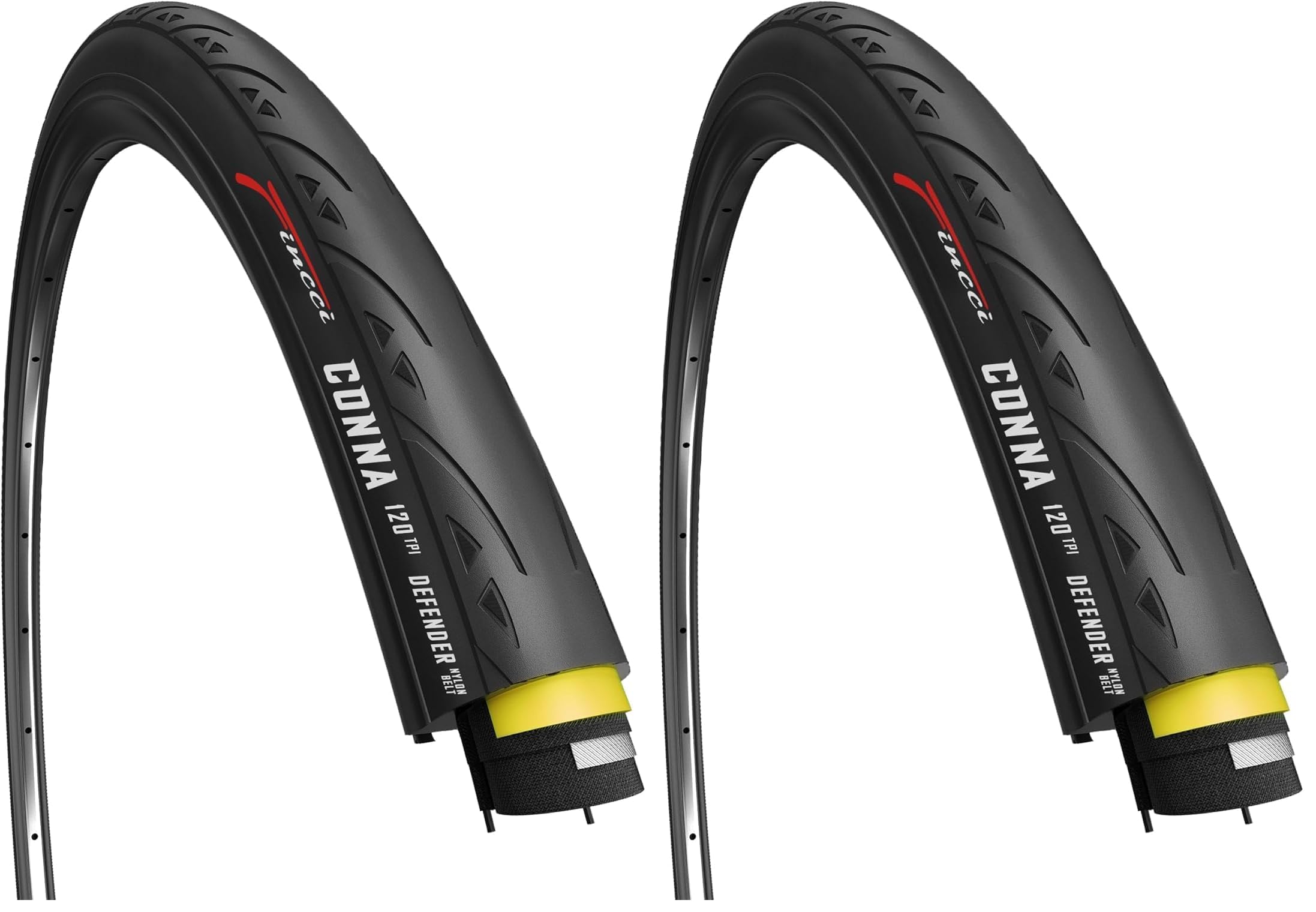 Fincci Conna Reifen 700x25c 25-622 Faltbar Rennradreifen 120TPI mit Pannenschutz für Rollentrainer Radrennen Mantel Straßenrennen Rennrad Tourenrad Race Fahrradreifen 700 x 25c