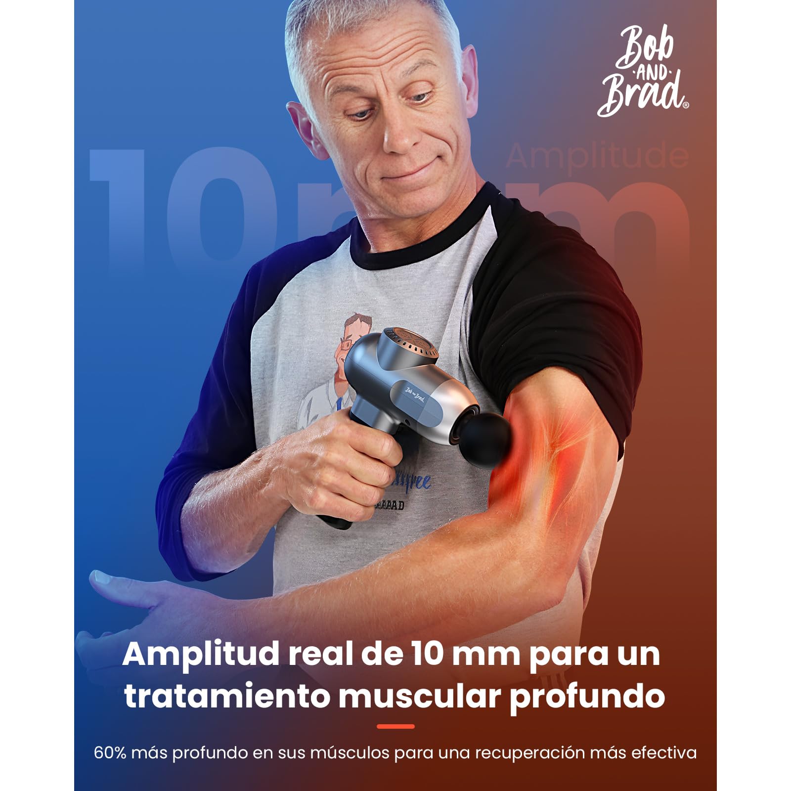 Bob and Brad C2 Pistola de Masaje con Terapia de Calor y Frío, Pistola Masajeadora de Tejido Profundo con Calor, para el Hogar, Gimnasio, Oficina, Recuperación, Alivio del Dolor y la Fatiga