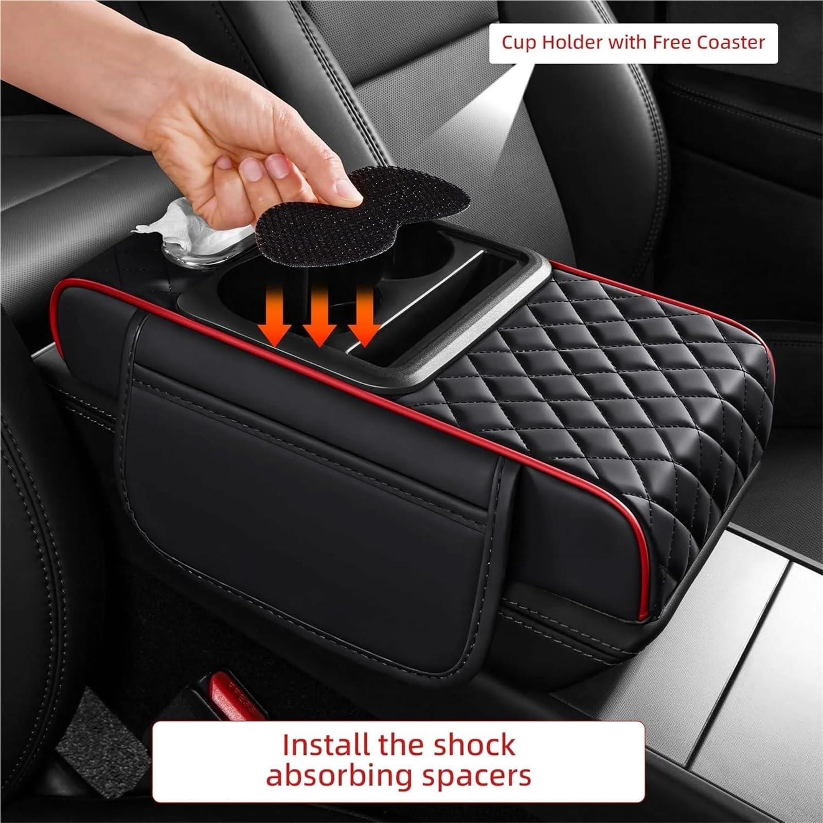 Copribracciolo Auto Universale | Protezione Per Bracciolo In Finta Nappa Liscia, Design Facile Da Infilare CPXCTZFZUB
