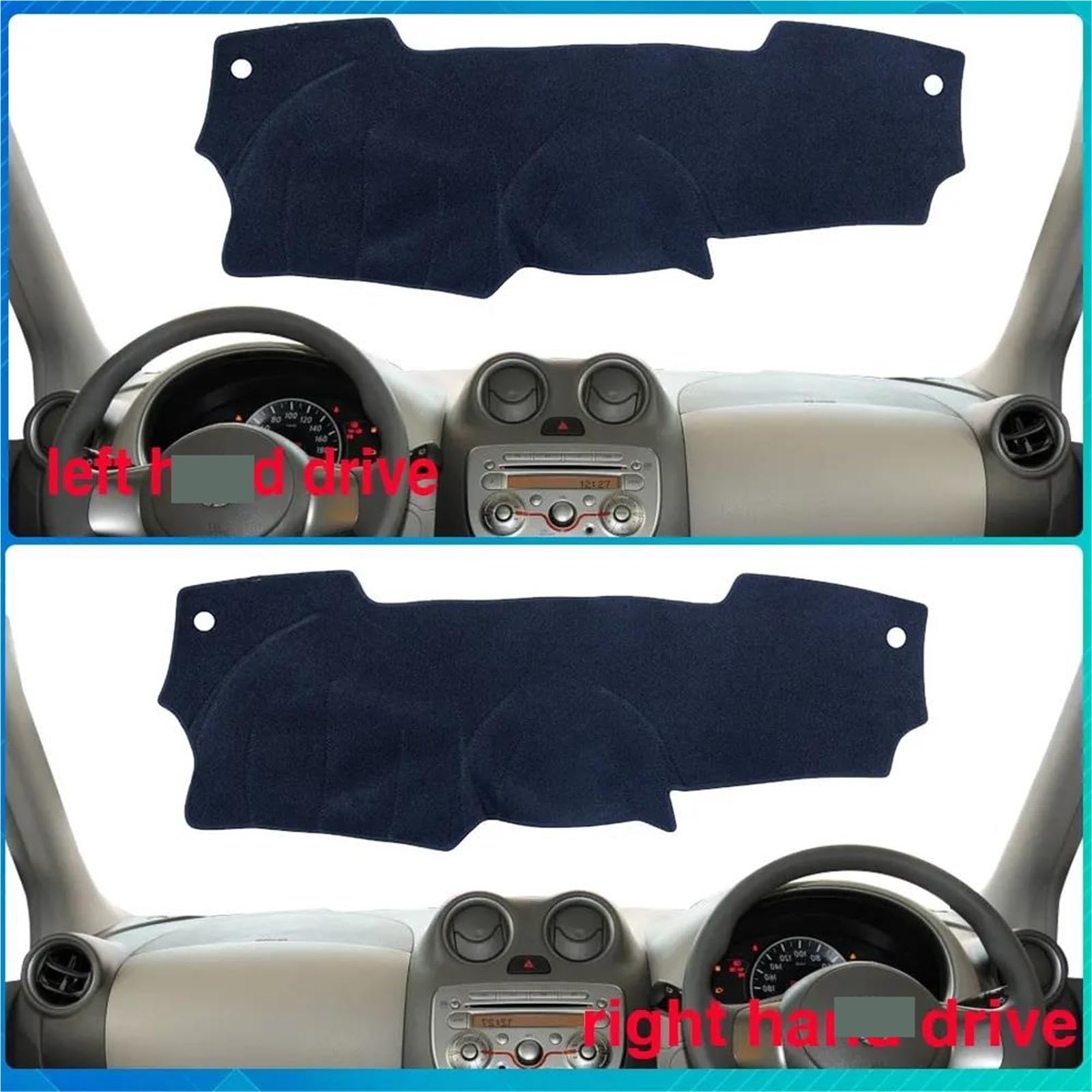 Armaturenbrett Abdeckung Teppich Für Nissan Für Micra Für March K13 2011–2016 Pad Armaturenbrett(Red Edge (RHD),Polyester)
