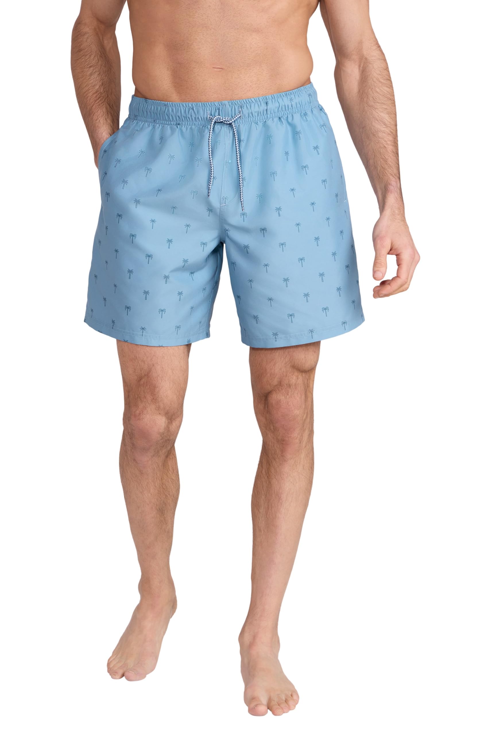 Mountain Warehouse Aruba Printed Mens Swim Shorts - Lightweight Swimming Trunks, Internal Mesh Short Trousers, UV Protect Board Shorts - Spring Summer, Beach, Pool Pale Green (Printed) 3XL