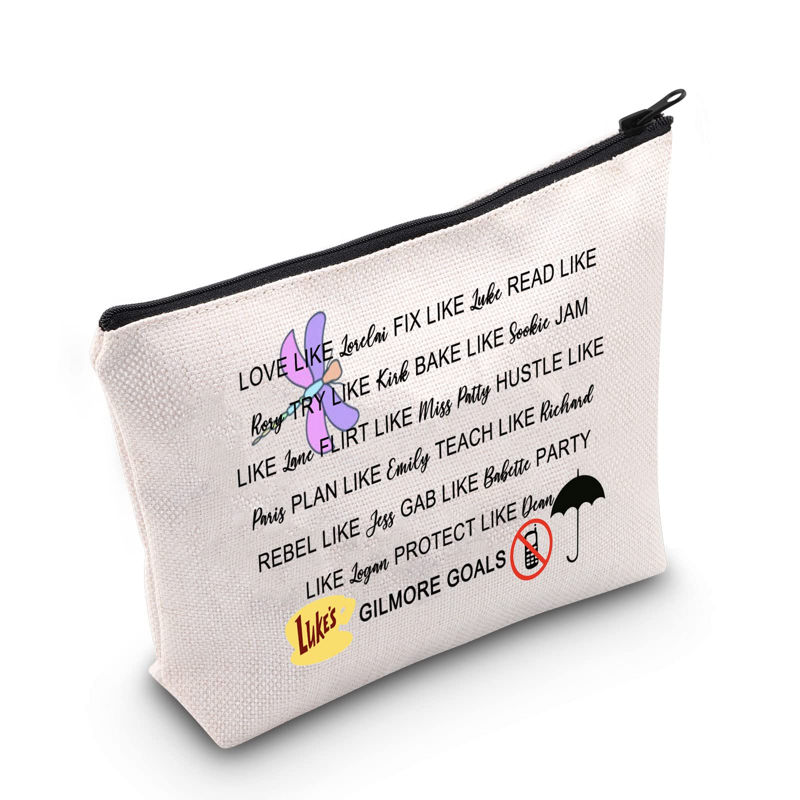 POFULL Gilmore TV Show Cosmetic Bag Gilmore Fans Gift For Friend Lukes Diner Gift Gilmore Merchandise, LOVE LIKE Lorelai FIX bag