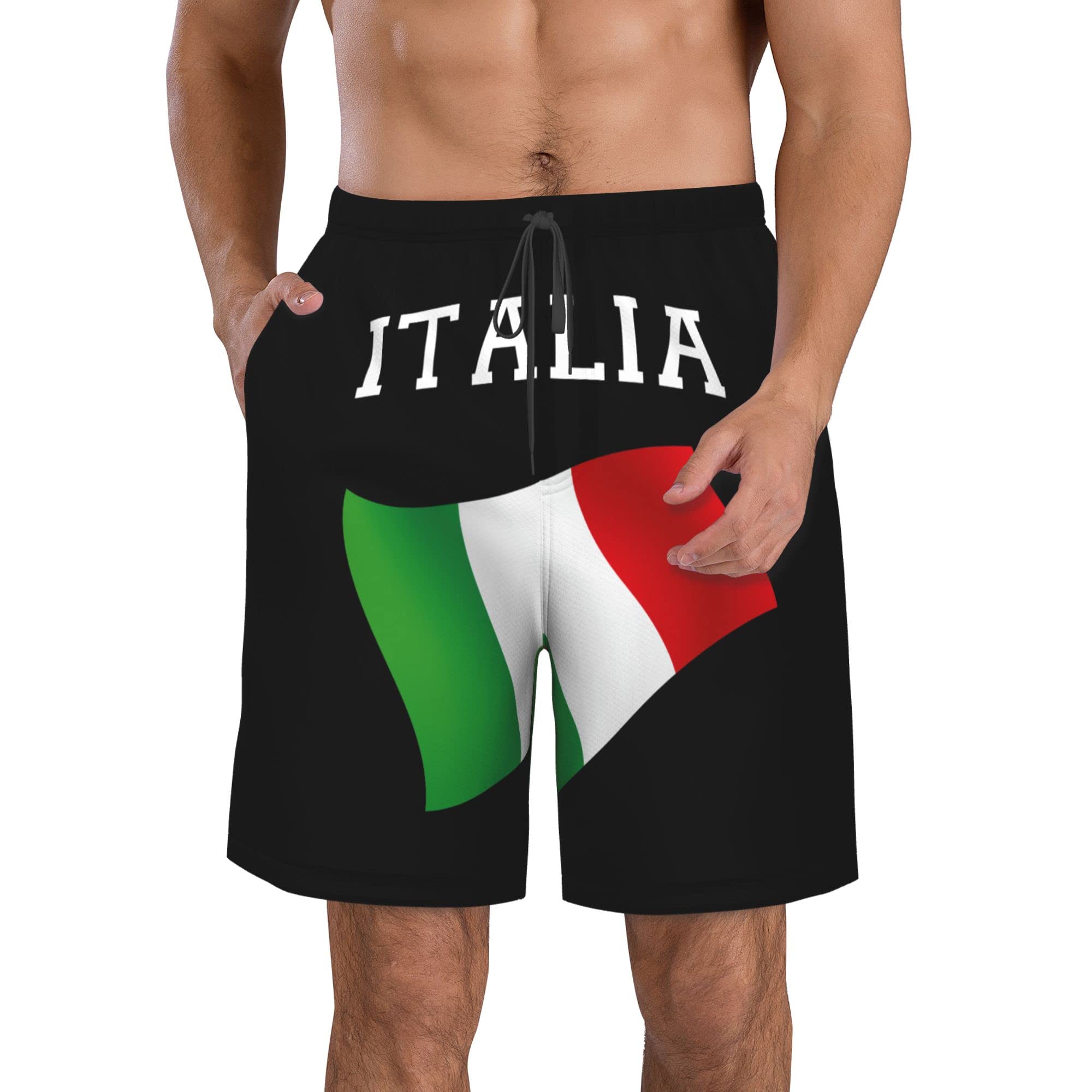 AOOEDM Italia Italy Italian Flag Mens Swimming Shorts Quick Dry Beach Trunks Swimwear with Mesh Lining