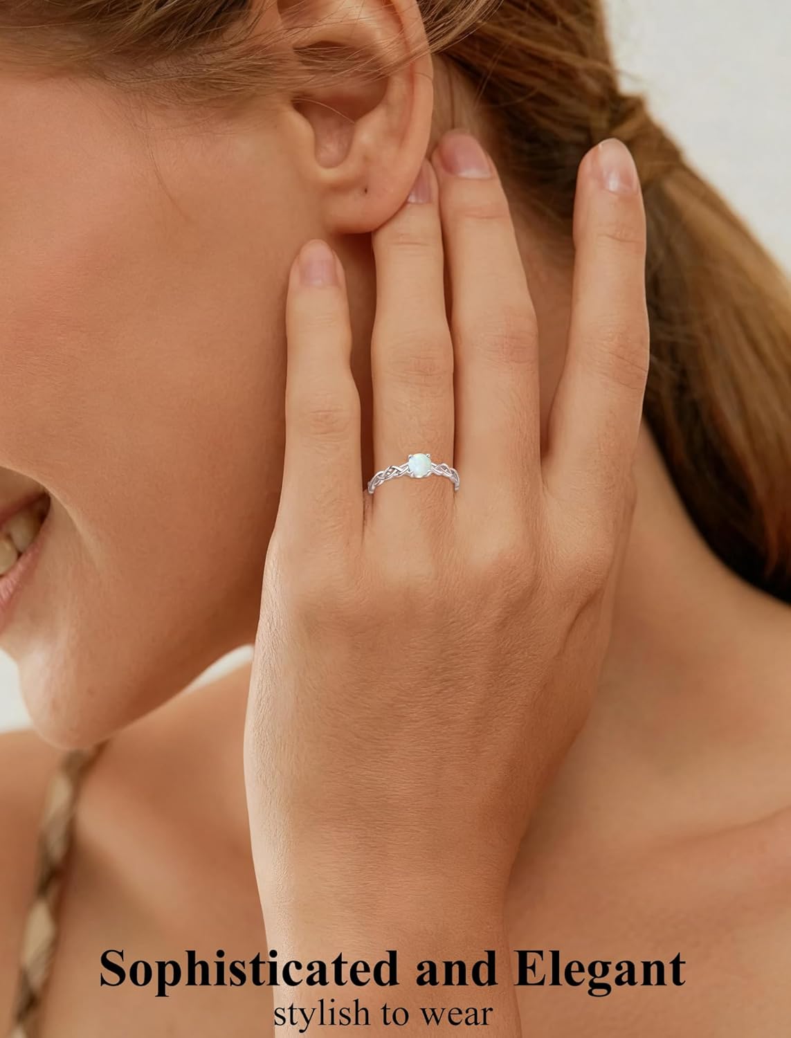 Twisted Ring Women Birthstone Infinity Band Solitaire Sterling Silver Wedding Promise Rings Size 5-10