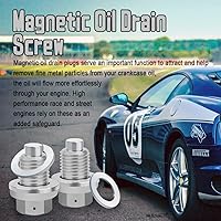 Vista 7 de Tapón magnético de drenaje de aceite M14 x 1.5, junta de tapón de aceite, tapón de drenaje de aceite de aluminio, perno de tuerca de drenaje