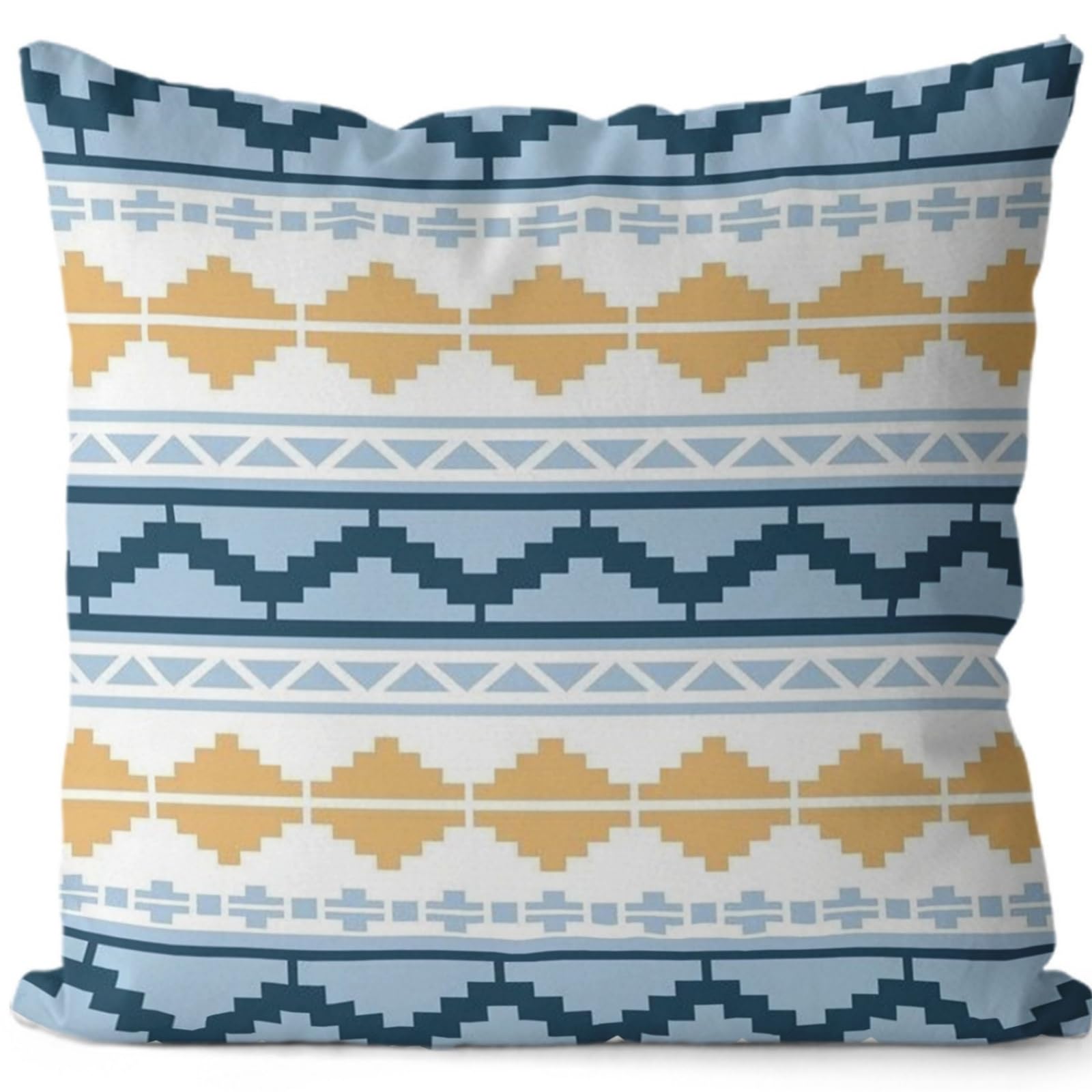 wxlmom Cushion Covers 40cm x 40cm Yellow Blue Pillowcase Invisible Zipper