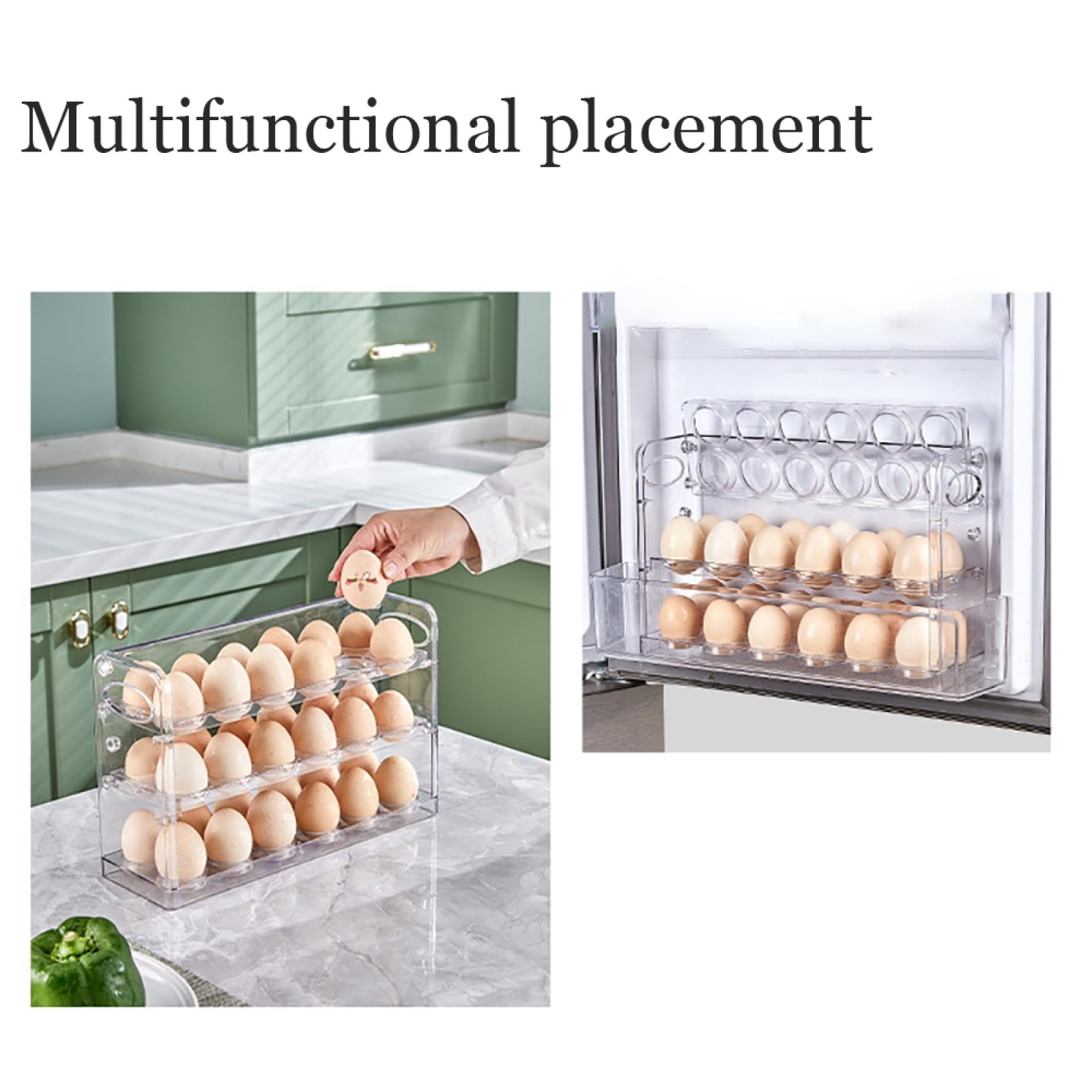 Caja de Almacenamiento de Huevos de Tres Capas,Soporte para Huevos para refrigerador,Almacenamiento de Huevos para encimera,Organizador de Huevos,Dispensador de Huevos para refrigerador
