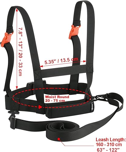 Miniatura 3 de Cosmos Arnés de hombro de esquí para niños, arnés de entrenamiento de patinaje de snowboard, con correa extraíble y asa de fácil elevación