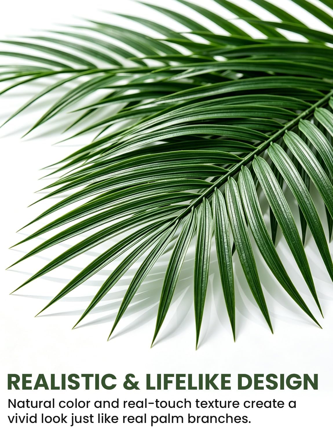 100 pcs 25 Inch Artificial Palm Leaves, Large Fake Palm Fronds Stems, Palm Branches Faux Tropical Plants for Palm Sunday, Jungle Beach Wedding Luau Party Home Decor, Palm Leaf, Palmas Artificiales