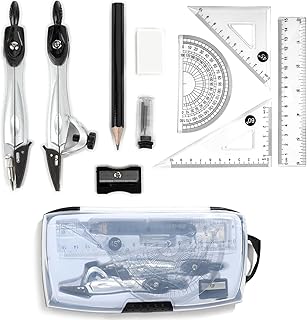 ISOI Maths Set,Geometry Sets for Secondary School,Compass Maths Rulers for School Geometry Sets,Protractor and Compass Set,Adult Teenager Circle Drawing Tool Maths Sets for Secondary School
