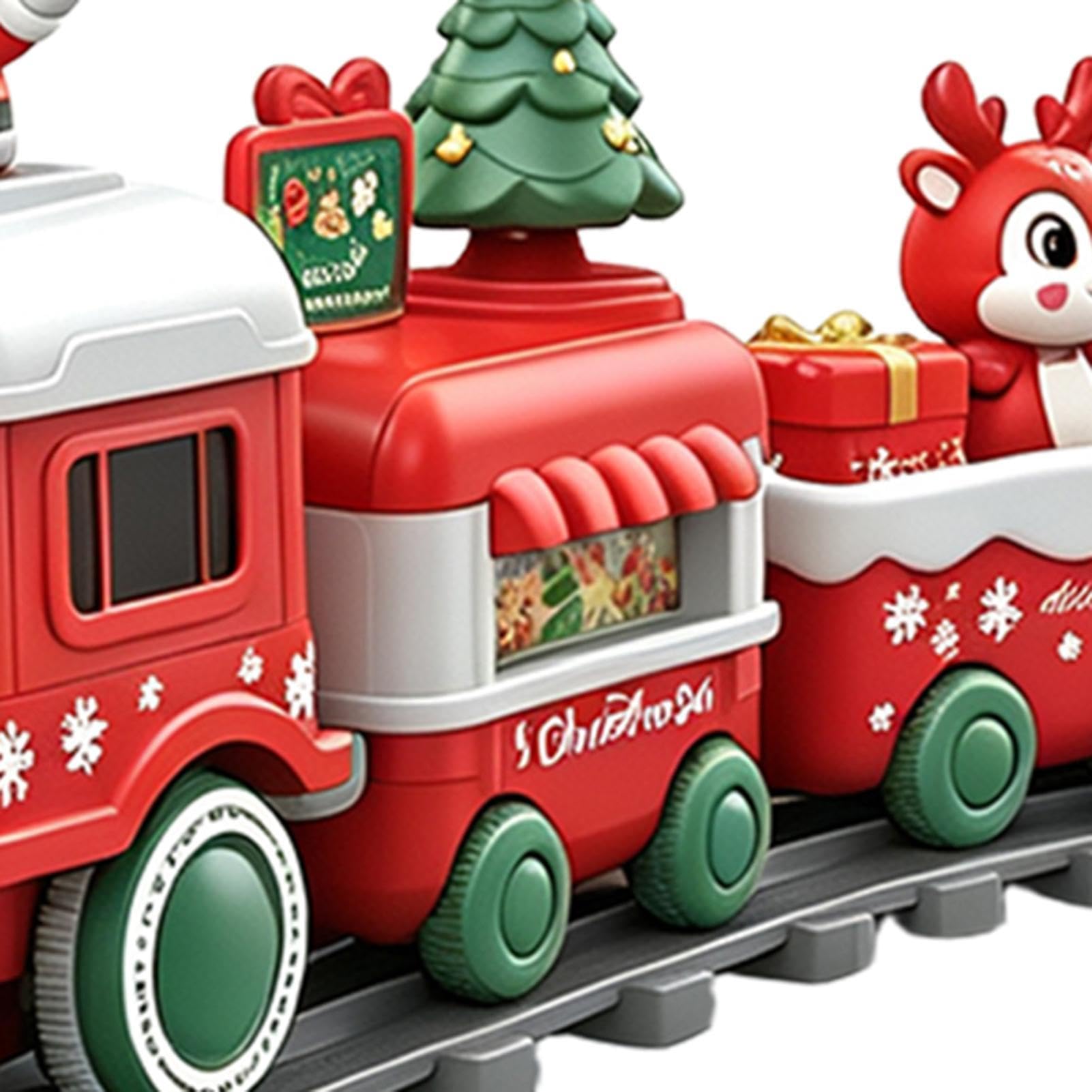 Trenino Giocattolo di Natale Binario Ferroviario Con Locomotiva Simulata,