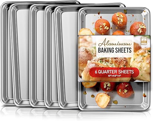Miniatura 19 de Eatex Aluminum Baking Sheet Set, 2 Pack Cookie Sheet Set, 10" x 15" Jelly Roll Baking Pan Set, Cookie Sheets for Baking Nonstick, Quality Baking