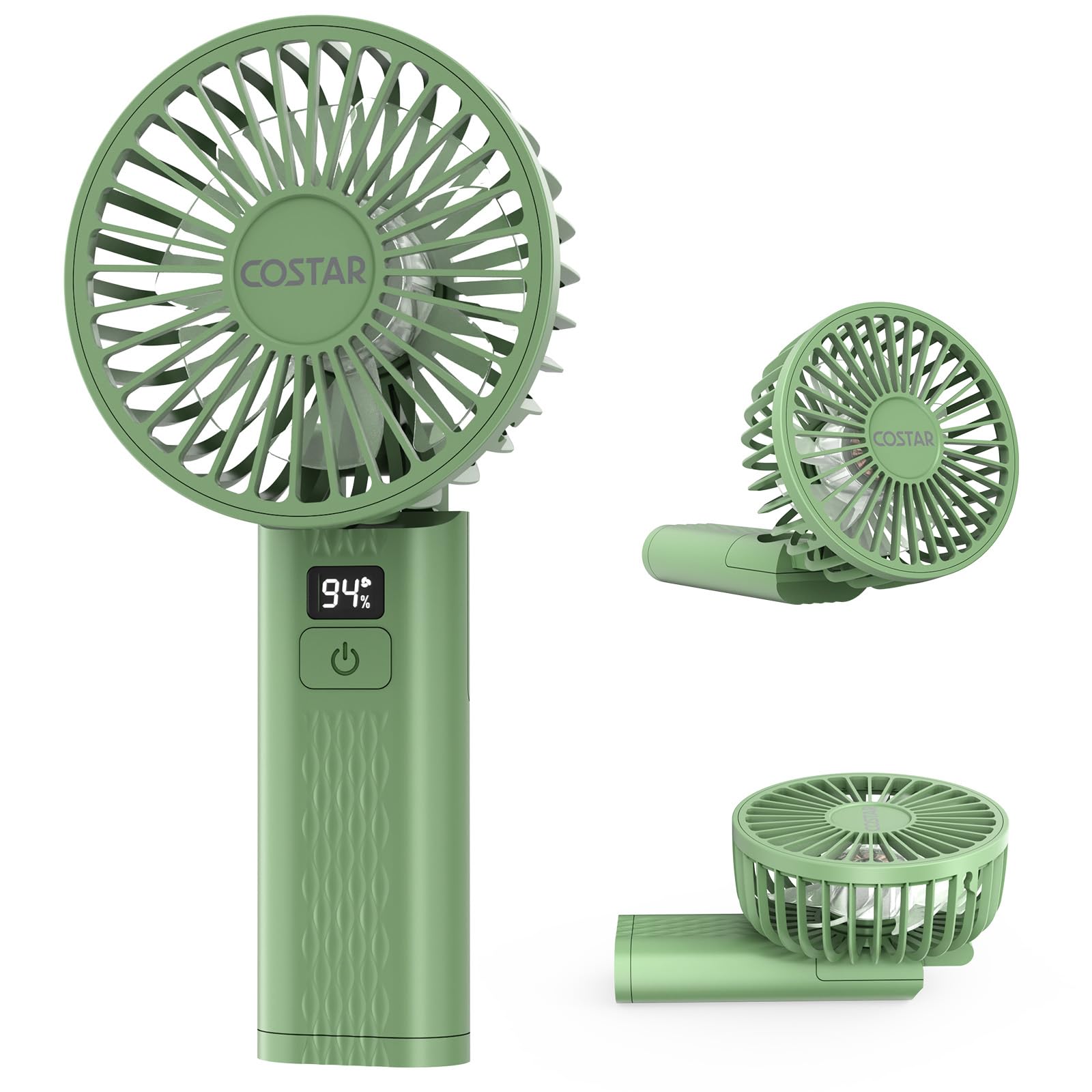 COSTAR Mini Portable Fan, Brushless Motor Hand Fan with Table Phone Holder Base, 3 Speeds Small Makeup Fan, 1200mAh USB Rechargeable Electric Fan for Summer and Travel Use by Women and Men (Red) — Amazon image 11