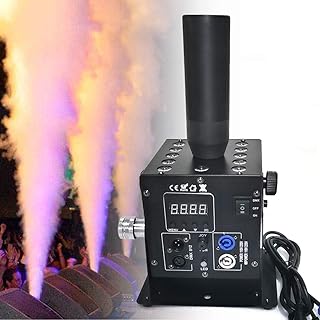 LED CO2 Jet Machine Fogger Smoke Machine, 26-33ft Spray Height, Single Tube Air Column DMX Control for Stage Show DJ Effect, 10''x6''x16''