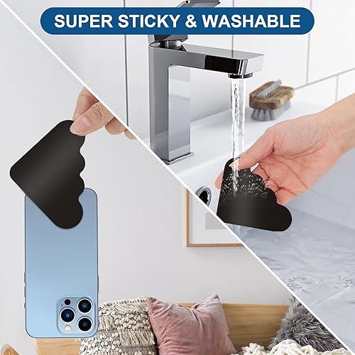 Miniatura 4 de Rug Gripper - 16 unidades, almohadillas antideslizantes de doble cara, diseño de cinta adhesiva, almohadilla lavable (negro)