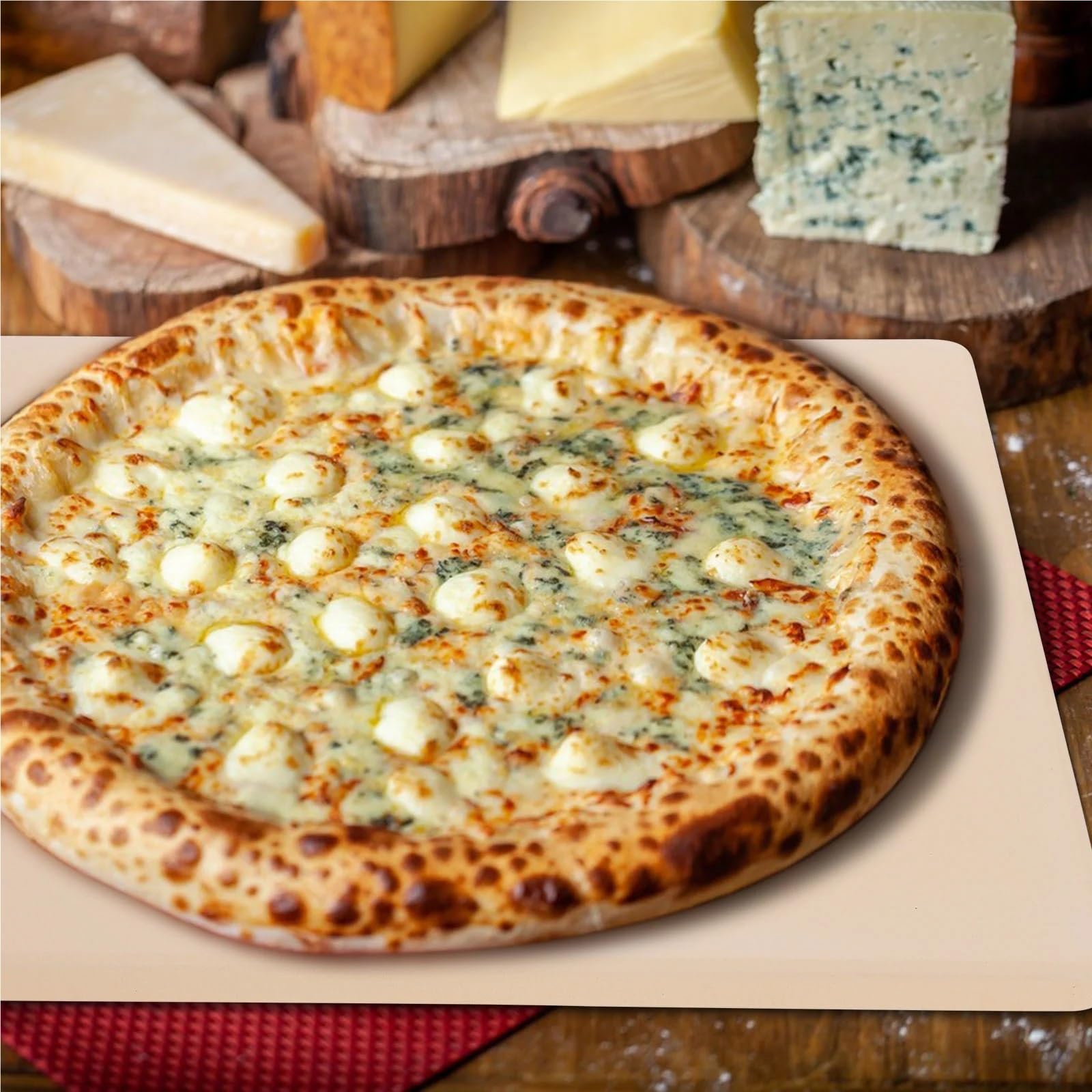 Quadratische Pizzapfanne, Cordierit-Backstein, Küche for Grill, Ofen, Weißbrot-Pizzasteine FüR Knusprigen Boden