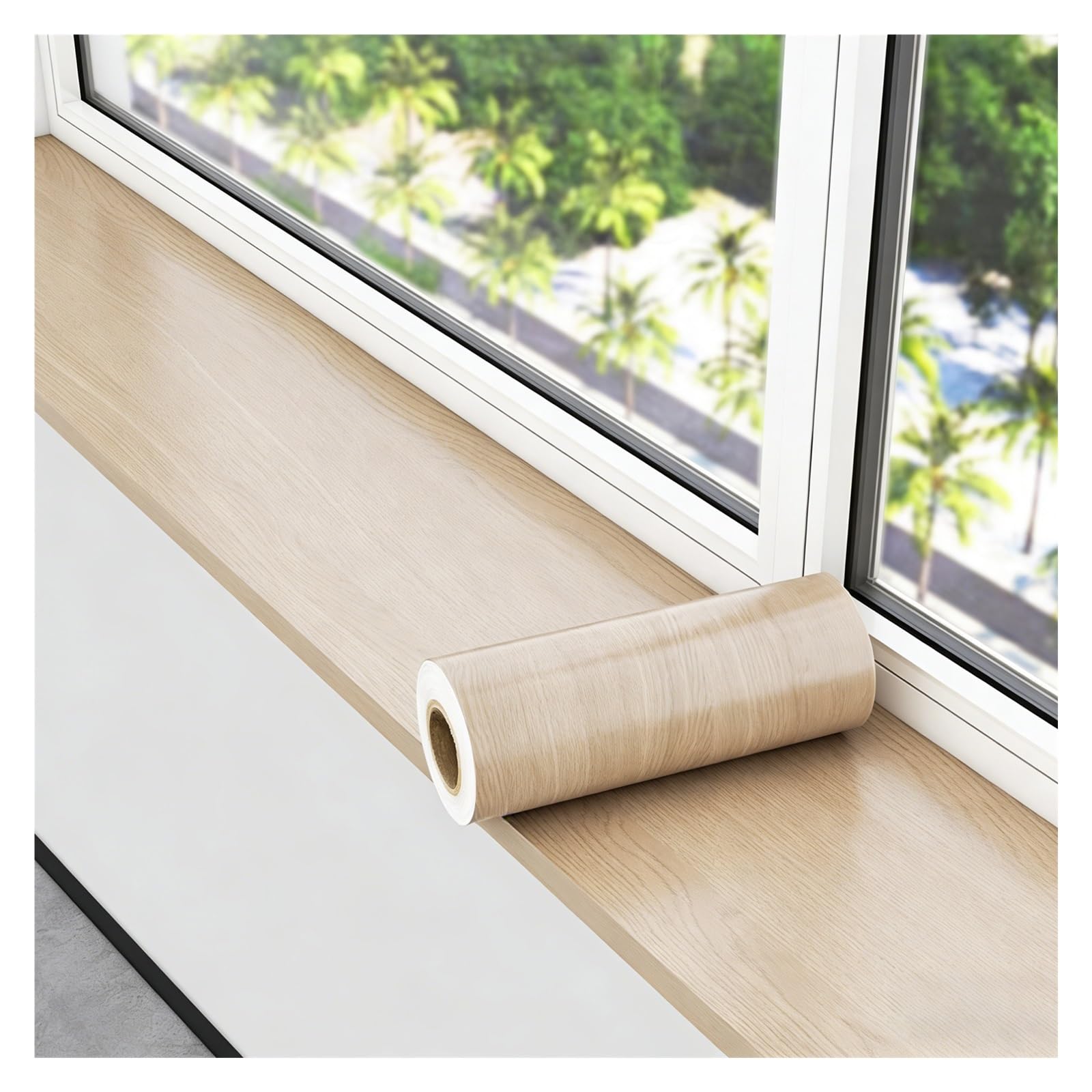 Tapis PVC pour rebord de fenêtre et cuisine effet bois chaleureux