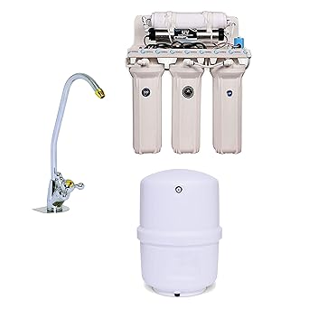 Hydroshell Wall Mountable or Under-sink UV Water Purifier with Faucet and 15 Litres Hydro Pneumatic Pressure Tank for Home and Office (No TDS Reduction, No Taste Change, No wastage and No RO)