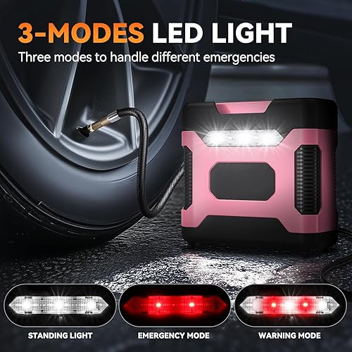 Miniatura 4 de Auto Dynasty Inflador digital de neumáticos, compresor de aire portátil, 12 V CC 150 PSI, bomba de aire eléctrica para neumáticos de automóvil con