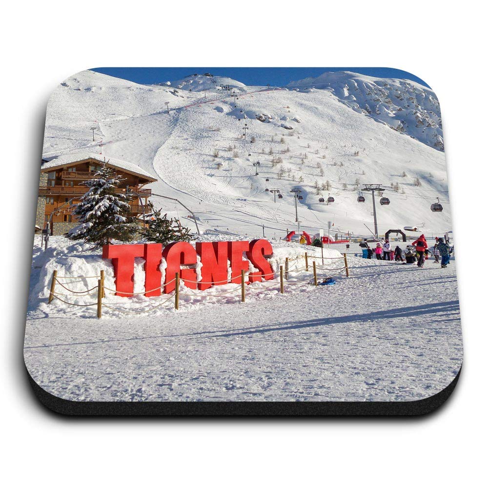 1 x Square MDF Fridge Magnet - Tignes Ski Resort France French 12353
