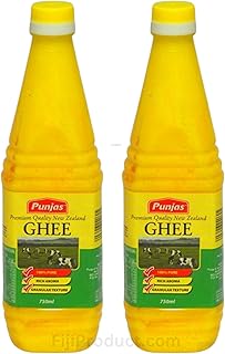 Punjas - 100% Pure Premium Quality New Zealand GHEE (Pack Of 2 x 25.36 Oz Bottles) An Ancient Superfood Rich in Aroma (Clarified Butter)
