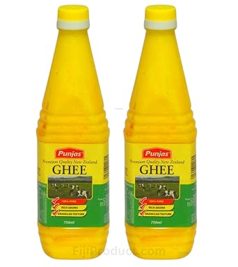 Punjas - 100% Pure Premium Quality New Zealand GHEE Pack Of 2 x 25.36 Oz Bottles An Ancient Superfood Rich in Aroma Clarified Butter