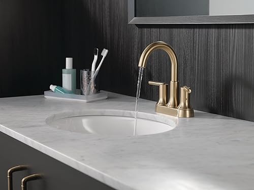Miniatura 2 de Delta Grifo Trinsic Gold grifo de baño, grifo de lavabo de baño, centro de mesa, tecnología de sello de diamante, ensamblaje de drenaje de metal,