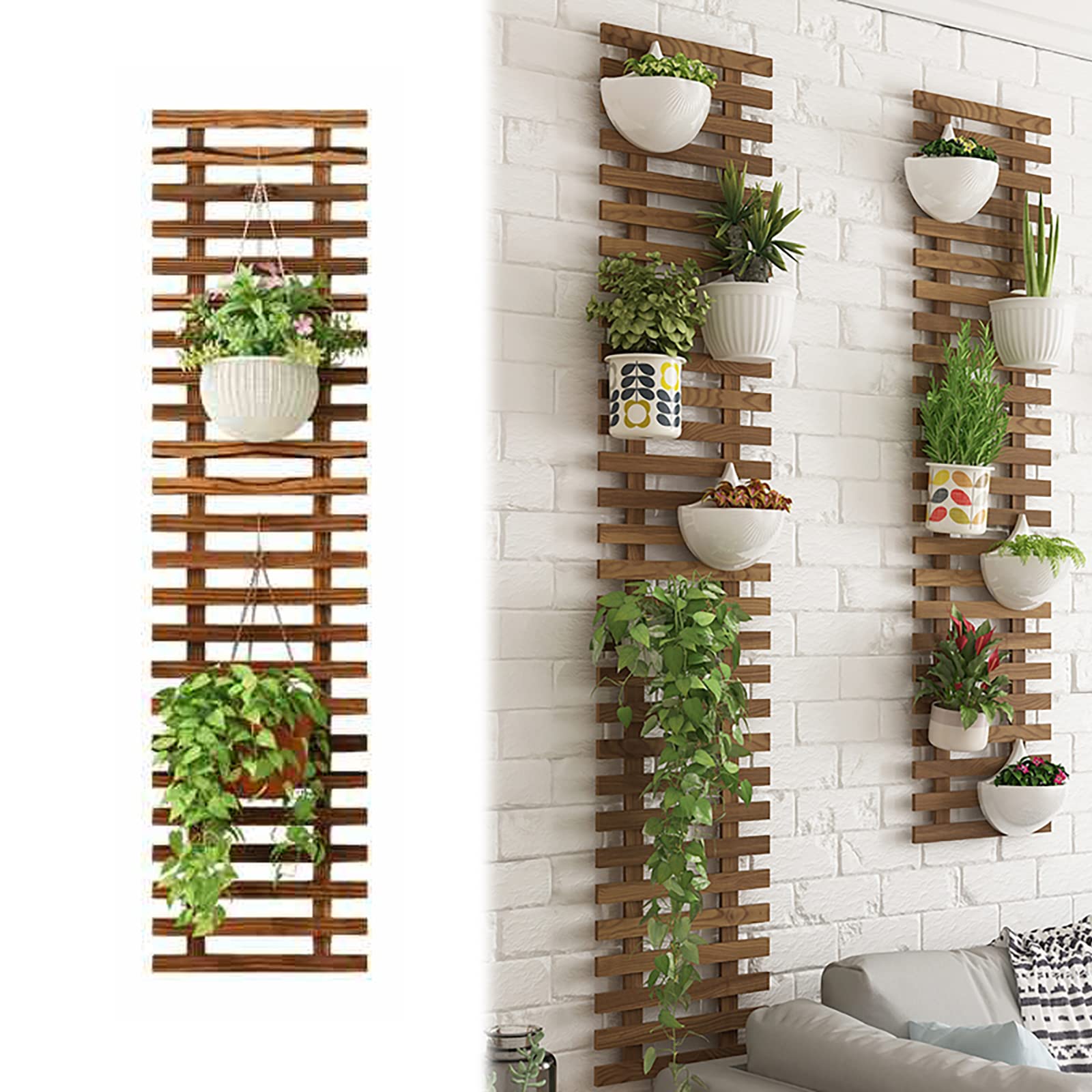 Treillis en bois pour plantes grimpantes support mural extérieur fleurs