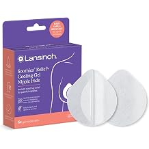Lansinoh Soothies Cooling Gel Nipple Pads, Reusable Hydrogel Pads for New Moms, Soft & Gentle Breastfeeding Essentials, 6 Count
