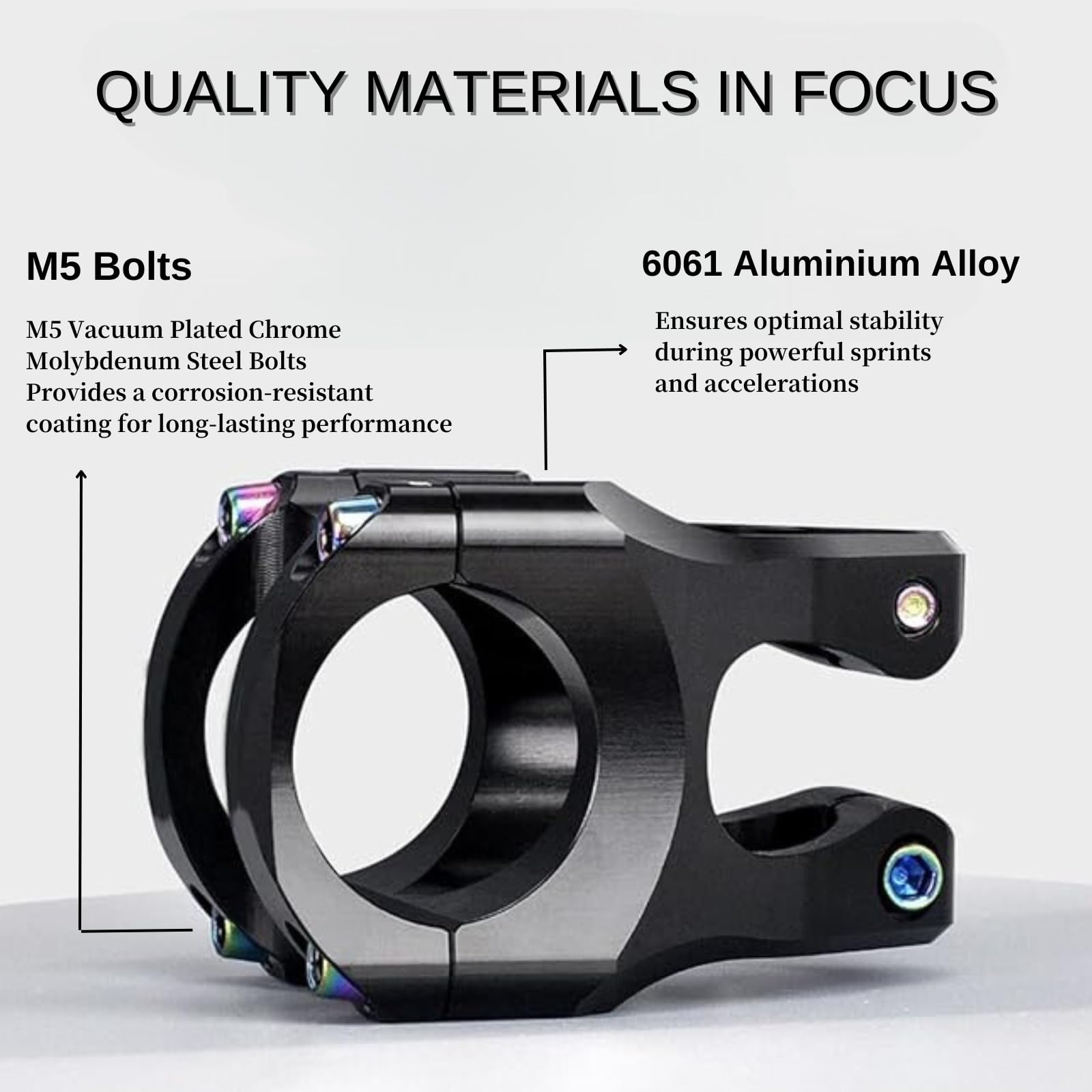 SUBORAWOS 31.8 Bike Stem 35mm, Short Bike Stem Mountain Bike Stem, Handlebar Stem Aluminum Alloy, for Road Bike MTB, BMX - Image 3