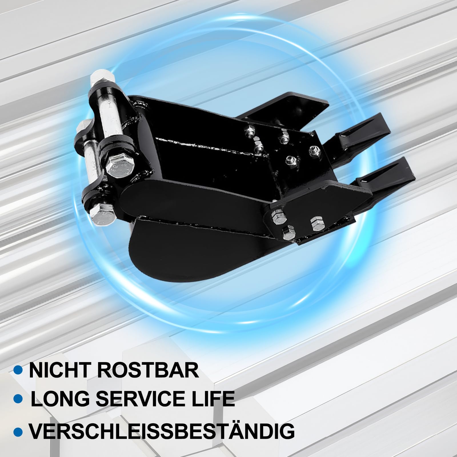 Minibagger Löffel 20 cm– Passendes Anbaugerät für Minibagger von 0,8-1,8 Tonnen,Spannweite 90mm Loch, Durchmesser 25mm,Geeignet für Bodengraben, Landschaftsarbeiten