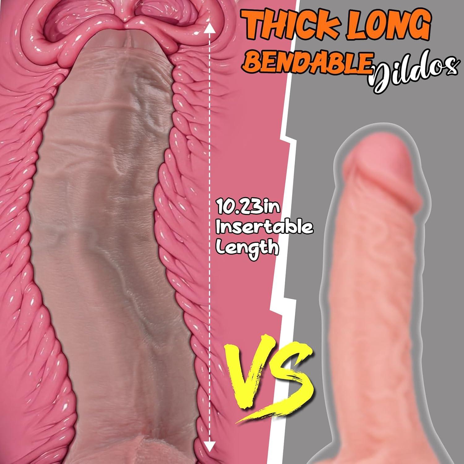 12 Inch XXXL Uncut Foreskin Realistic Dildo with Bendable Shaft 8.65" Girth